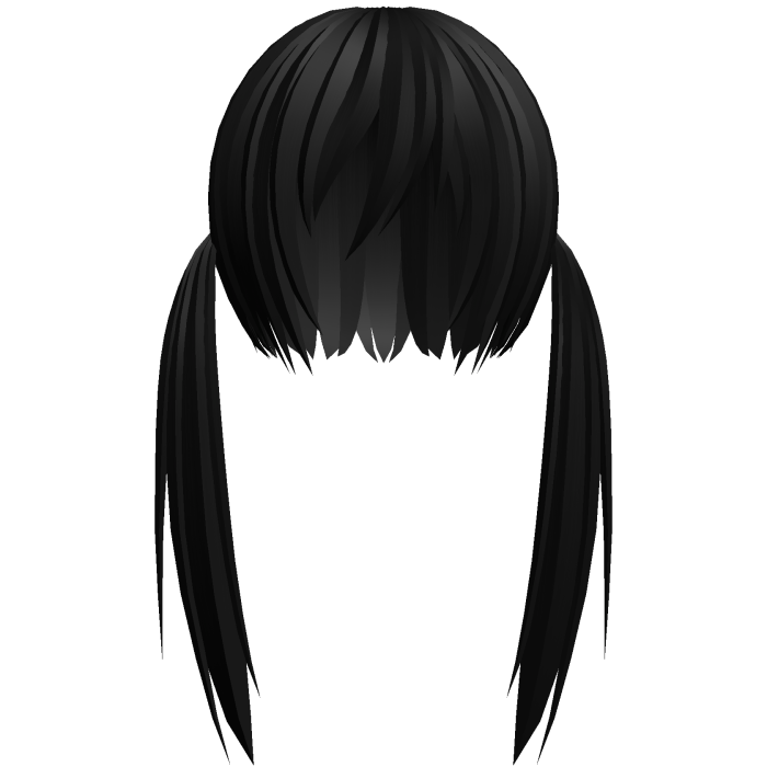 black razor cut low pigtails