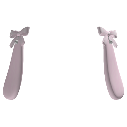 𖹭 delicate bunny ears with bows (Light Pink)