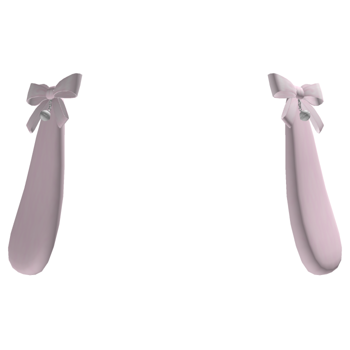 𖹭 delicate bunny ears with bows (Light Pink)