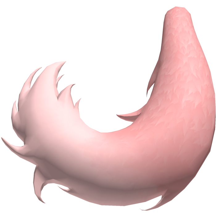 Long Fluffy Wolf Tail fur Dog | Pink