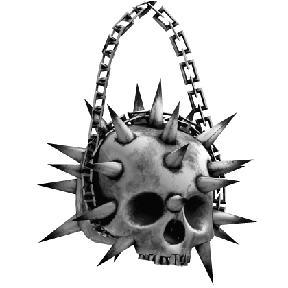 Spiked Goth Hanging Chain Skull White