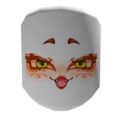 Kawaii smile makeup face (3.0 Orange) Roblox item