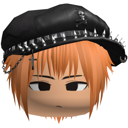 Vkei Moe Orange Messy Hair /w Spiky Hat