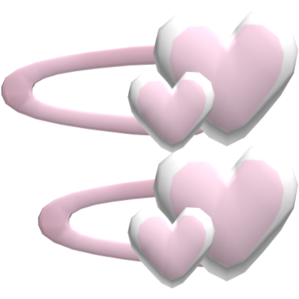 ・ᴥ・ : Cutest Kawaii Pink White Heart Hairclip thumbnail