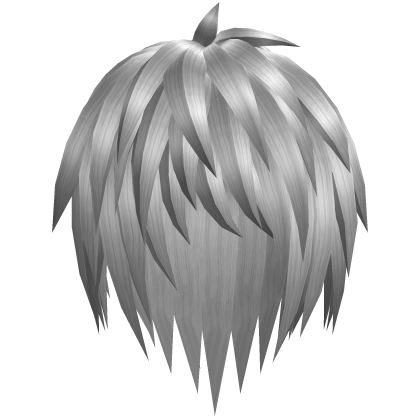 White Messy Anime Japanese Emo Boy Hair Roblox item