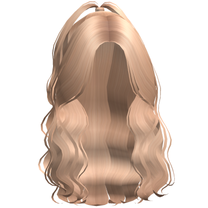 Beach Blonde Long Curly Half Up Ponytail Hair