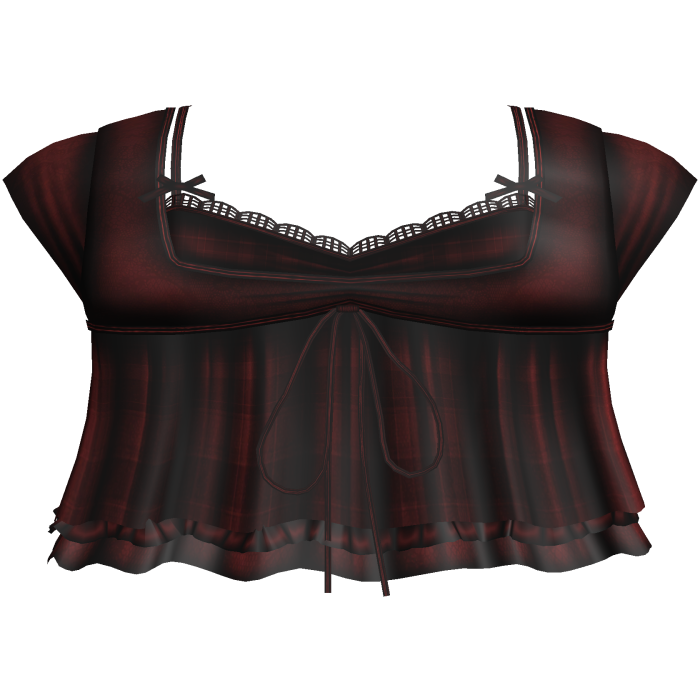 pretty gothic ruffled blouse w tank top red