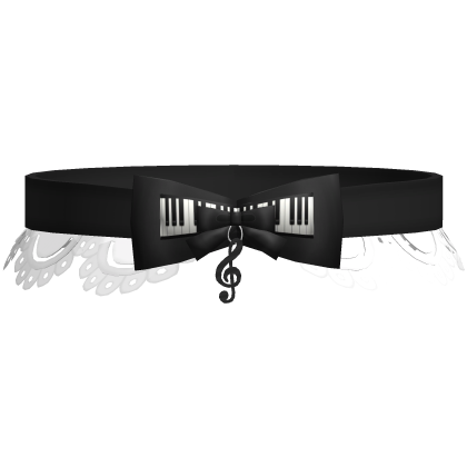 ♫ black frilly piano choker 3.0 🎹