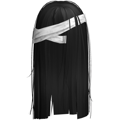 Horror Black Hair w White Face Bandages Roblox item
