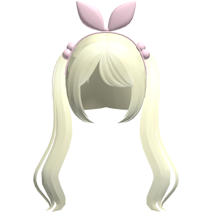 blonde cute pigtails w bunny ears hair bow