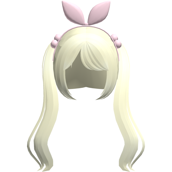 blonde cute pigtails w bunny ears hair bow