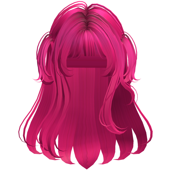 Hot pink soft layered hime hair