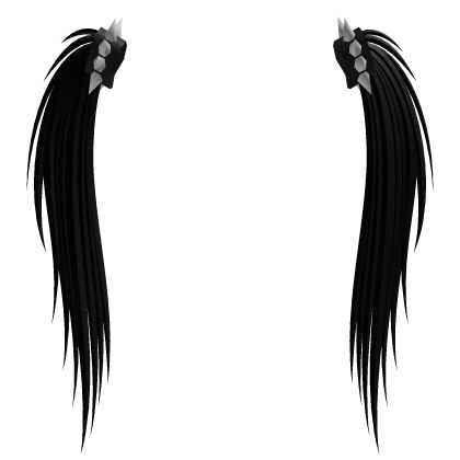 black messy pigtails extensions with spiked ties
