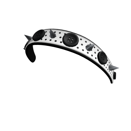 Emo Scene Spiked Button Headband ( Black & White )