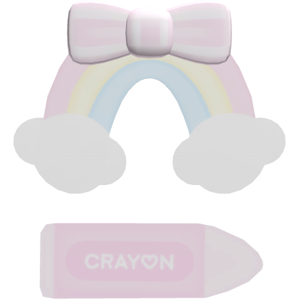  . ‿ ♡ cutesy pastel rainbow crayon hair clip  ୨୧ Roblox item