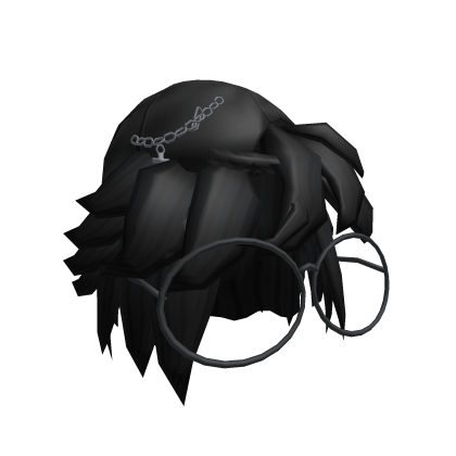 Black Nerdy Messy Anime Boy Hair Y2K Hat&Glasses