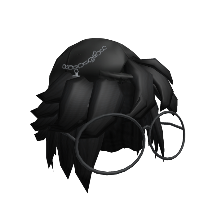 Black Nerdy Messy Anime Boy Hair Y2K Hat&Glasses