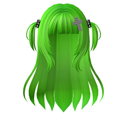 Long Straight Emo Goth Y2K Hair - Neon Green