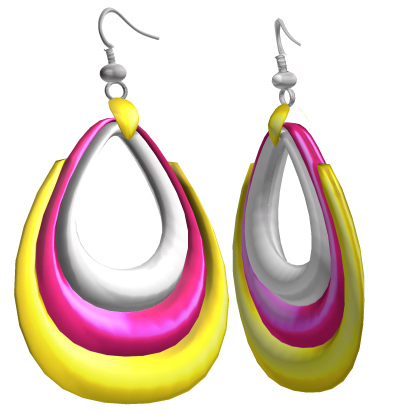 Yellow & Pink 2000s Harajuku Ear Hoops Y2K