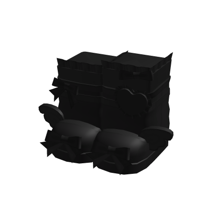 Cute Black Ruffled Heart Angel Wing Bow Shoes thumbnail