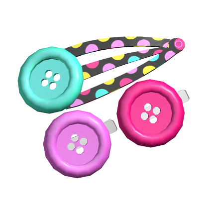 Gyaru XL Confetti Button Hairclips (Black) Roblox item