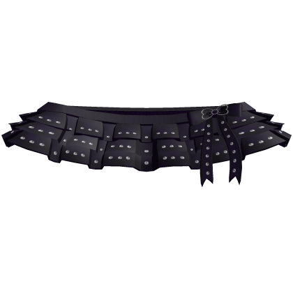 Dark Purple Cutesy Studded Ruffle Skirt w/ Ribbon