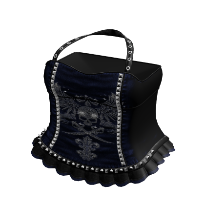 Emo Rhinestone Dress in Blue & Black
