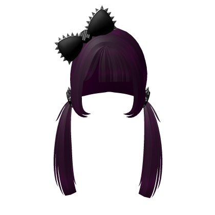Pigtails Emo Punk Spikes Purple