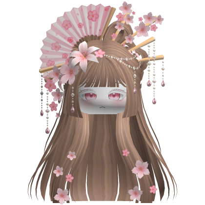 Mystical Hair w/ Sakura Headpiece (Milktea) Roblox item