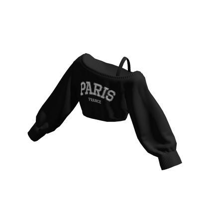 Paris Off Shoulder Oversized Sweater Cropped thumbnail