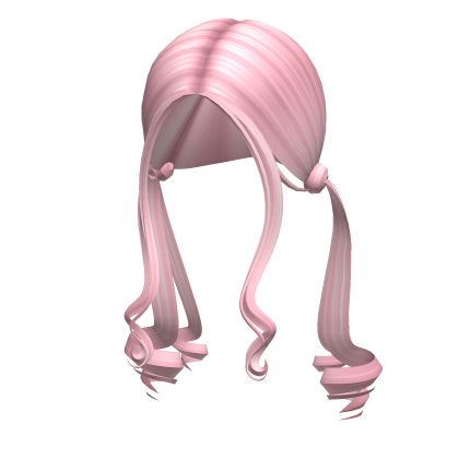 -',ৎ Low Curly Fairytale Pigtails in Pink
