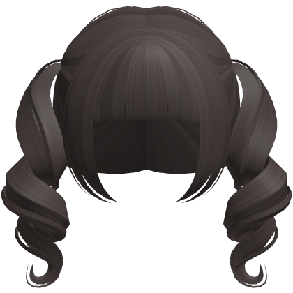 ♡ : cute dark brown curly baby pigtails Roblox item