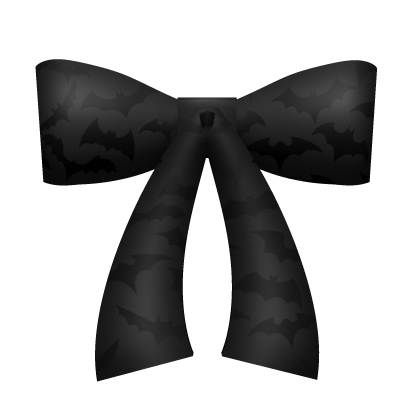 Cute Halloween Hair Bow with Bats in Black Roblox item