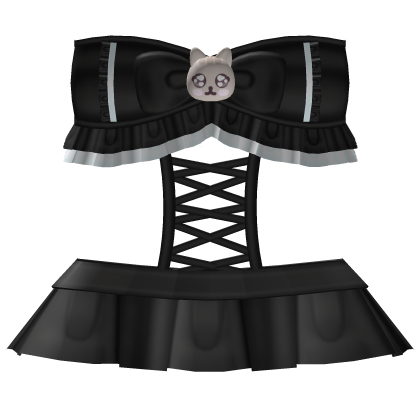 ♡ Cute pusheen sweet ruffled dress in black