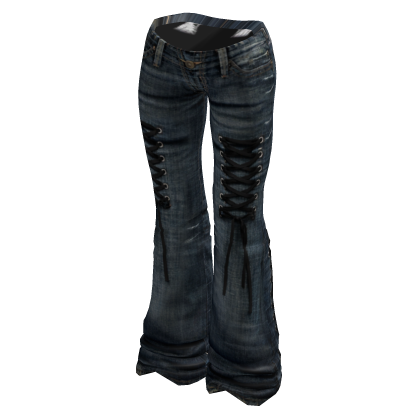 🖤Grunge Y2K Low-Rise Ruffle & Bow Jeans - Light