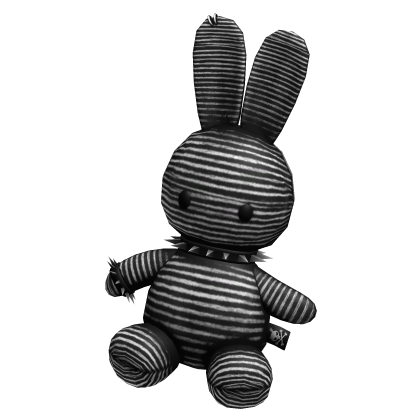 White Striped Emo Bunny Plushie [Waist] 