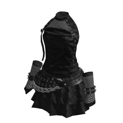 Cute Black Emo Skirt Dress