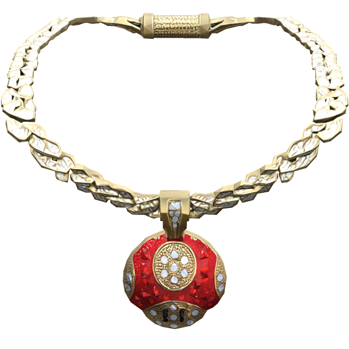 Iced Out Gold Mushroom Chain Necklace