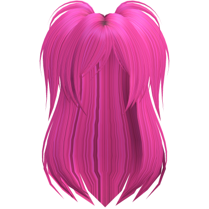 Hot Pink Emo Scene Long Black Side Pigtails