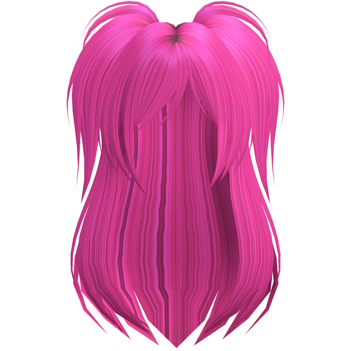Hot Pink Emo Scene Long Black Side Pigtails