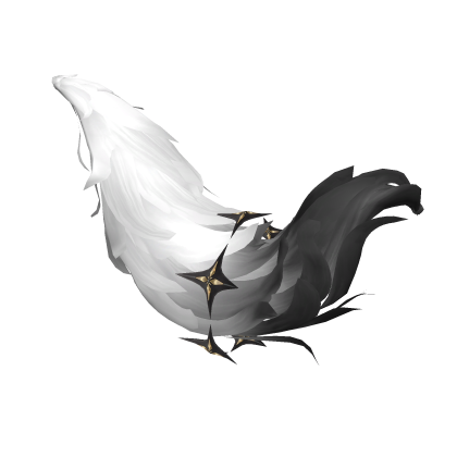 Hsin - Fluffy Black and White Fox Tail | WuWa