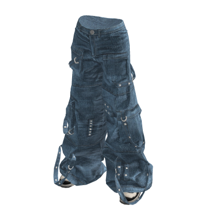 Y2K Baggy Jeans with strap 🫐