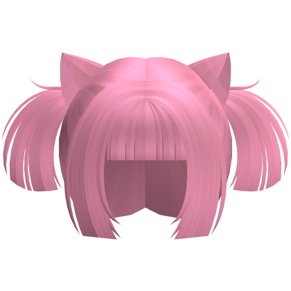 pink cutie neko anime mini pigtails