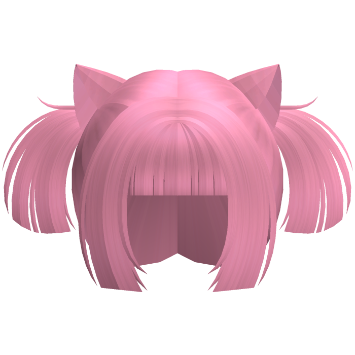 pink cutie neko anime mini pigtails