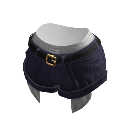 Preppy Blue Cotton Micro Shorts BB thumbnail