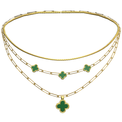 Layered Green Clover Necklace 3.0 