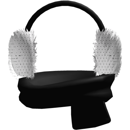 Winter Black Polka Dot Earmuffs + Cozy Black Scarf Roblox item