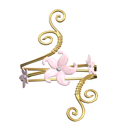 Gold Arm Bracelet w Pink Flower thumbnail