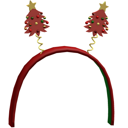 red christmas tree springy headband