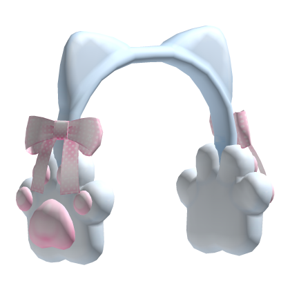 ♡ cute cat bow earmuffs kawaii blue